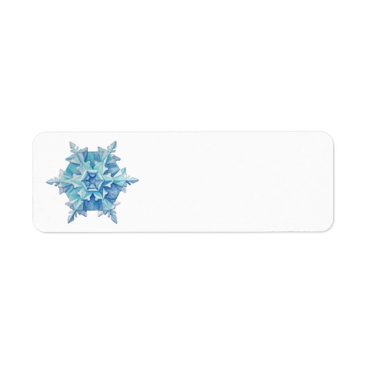 Watercolor Snowflake Address Label (Voorkant)