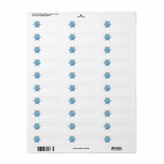 Watercolor Snowflake Address Label (Full Sheet)