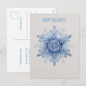 Watercolor snowflake Christmas Feestdagenkaart (Voorkant / Achterkant)