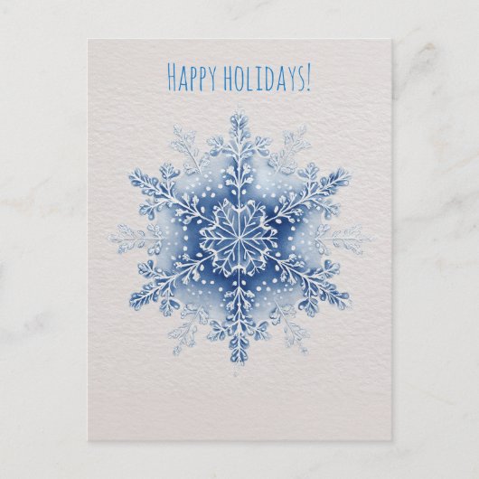 Watercolor snowflake Christmas Feestdagenkaart (Voorkant)