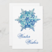 Watercolor Snowflake Feestdagenkaart (Voorkant / Achterkant)