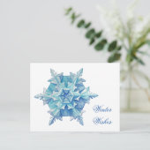 Watercolor Snowflake Feestdagenkaart (Staand voorkant)