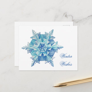 Watercolor Snowflake Feestdagenkaart