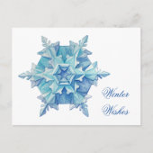 Watercolor Snowflake Feestdagenkaart (Voorkant)