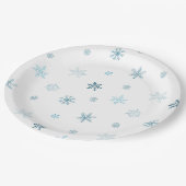 Watercolor Snowflakes Christmas Plate Papieren Bordje (Gekanteld)