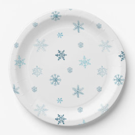 Watercolor Snowflakes Christmas Plate Papieren Bordje