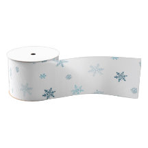 Watercolor Snowflakes Grosgrain Ribbon