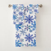 Watercolor Snowflakes Pattern Bad Handdoek (Insitu)