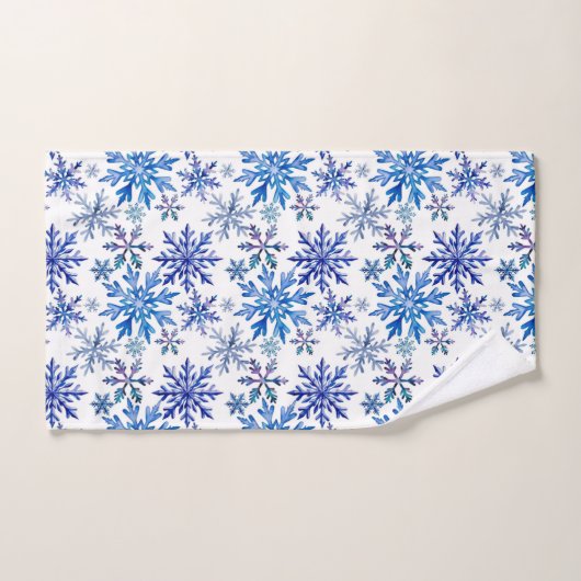 Watercolor Snowflakes Pattern Bad Handdoek (Handdoek)