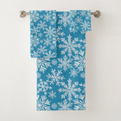 Watercolor Snowflakes Pattern Bad Handdoek (Insitu)