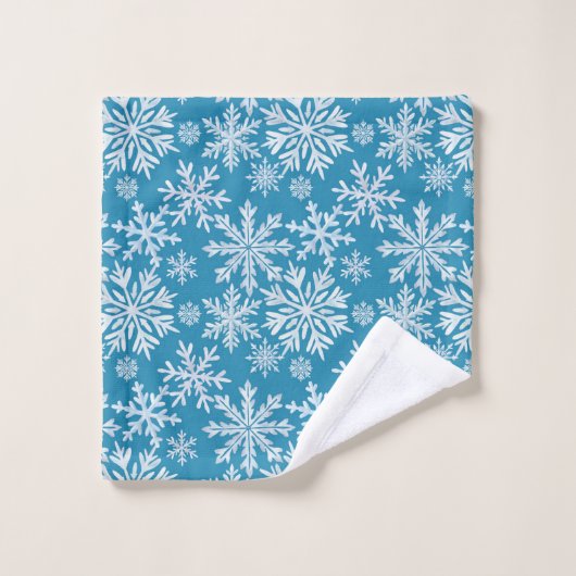 Watercolor Snowflakes Pattern Bad Handdoek (Wasdoekje)