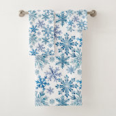 Watercolor Snowflakes Pattern Bad Handdoek (Insitu)