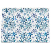 Watercolor Snowflakes Pattern Groot Cadeauzakje (Voorkant)