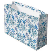 Watercolor Snowflakes Pattern Groot Cadeauzakje (Achterkant Gekanteld)