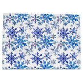 Watercolor Snowflakes Pattern Groot Cadeauzakje (Achterkant)