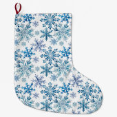 Watercolor Snowflakes Pattern Grote Kerstsok (Voorkant)