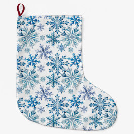 Watercolor Snowflakes Pattern Grote Kerstsok