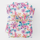 Watercolor Snowflakes Pattern Inpakpapier Vel (In situ)