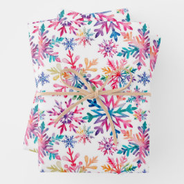 Watercolor Snowflakes Pattern Inpakpapier Vel