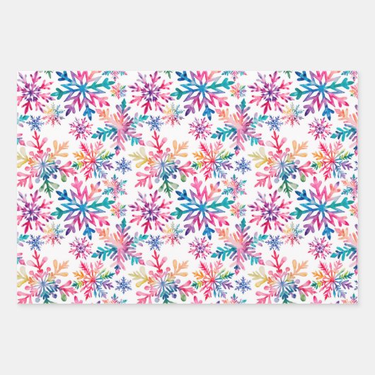 Watercolor Snowflakes Pattern Inpakpapier Vel (Voorkant)