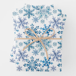 Watercolor Snowflakes Pattern Inpakpapier Vel