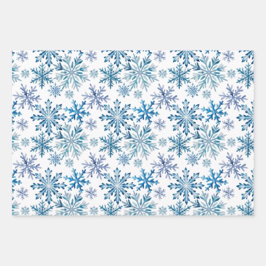 Watercolor Snowflakes Pattern Inpakpapier Vel (Voorkant)