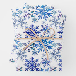 Watercolor Snowflakes Pattern Inpakpapier Vel
