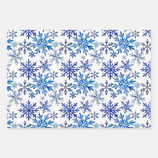 Watercolor Snowflakes Pattern Inpakpapier Vel (Voorkant)
