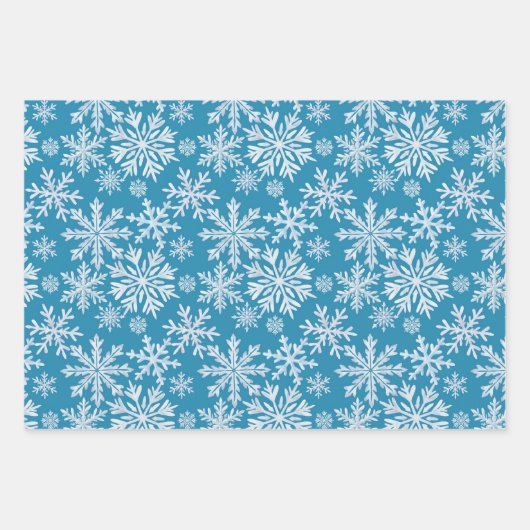 Watercolor Snowflakes Pattern Inpakpapier Vel (Voorkant 2)