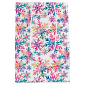 Watercolor Snowflakes Pattern Medium Cadeauzakje (Achterkant)