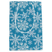 Watercolor Snowflakes Pattern Medium Cadeauzakje (Voorkant)