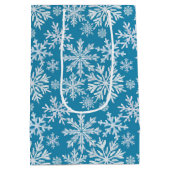 Watercolor Snowflakes Pattern Medium Cadeauzakje (Achterkant)