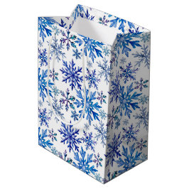 Watercolor Snowflakes Pattern Medium Cadeauzakje