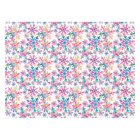 Watercolor Snowflakes Pattern Tafelkleed (Voorkant (Horizontaal))