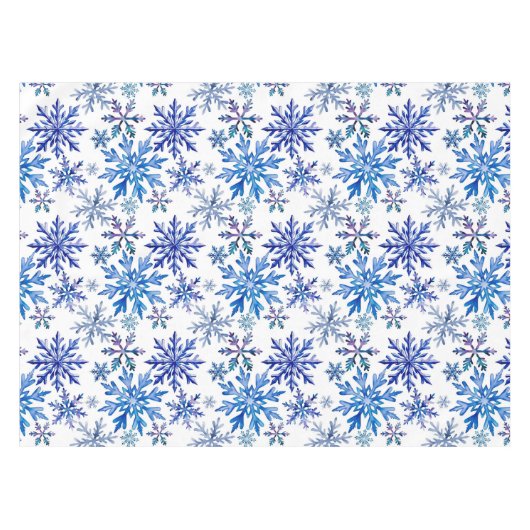 Watercolor Snowflakes Pattern Tafelkleed (Voorkant (Horizontaal))