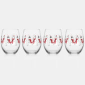 Watercolor Snowman Wijnglas Zonder Voet (Achterkant)