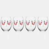 Watercolor Snowman Wijnglas Zonder Voet (Links)