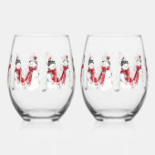 Watercolor Snowman  Wijnglas Zonder Voet (Links)