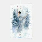 Watercolor Snowy Ballerina Christmas Ornament (Voorkant links)