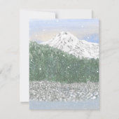 Watercolor, Snowy Mountain, Winter Wedding Kaart (Achterkant)