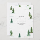 Watercolor Snowy Pine Tree Forest Christmas Party Kaart (Achterkant)