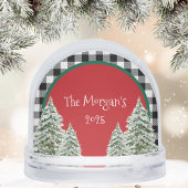 Watercolor Snowy Trees With Black Plaid Sneeuwbol