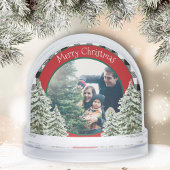 Watercolor Snowy Trees With Black Plaid Sneeuwbol