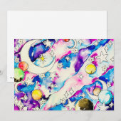 watercolor space fantasy art feestdagenkaart (Voorkant / Achterkant)