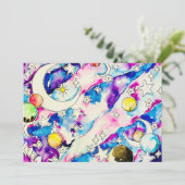 watercolor space fantasy art feestdagenkaart (Staand voorkant)