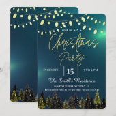 Watercolor Sparren Bomen Winter,Lampen Kaart (Voorkant / Achterkant)