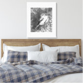 Watercolor Sparrow Bird in Forest Canvas Afdruk (Insitu (Slaapkamer))