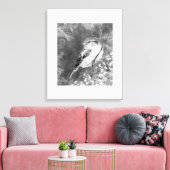 Watercolor Sparrow Bird in Forest Canvas Afdruk (Insitu (Woonkamer))