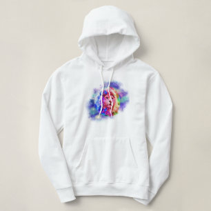 Watercolor Spat Universe Leeuw Hoodie