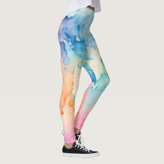 Watercolor Spetter Designer Leggings (Rechts)